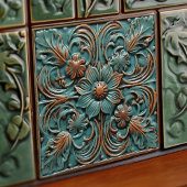 Carreau Floral sans mer Victorale Indigo Motif Bleu