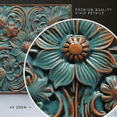 Carreau Floral sans mer Victorale Indigo Motif Bleu