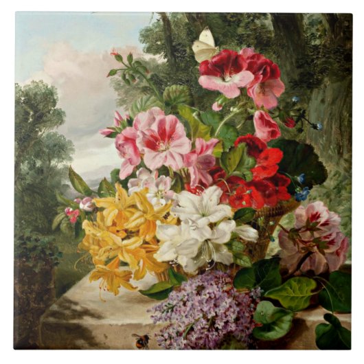 Carreau Floral Still Life, peinture d'art (Devant)