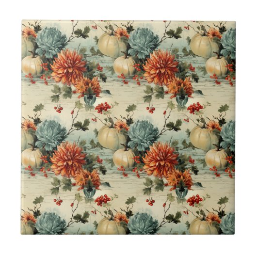 Carreau Floral Thanksgiving Motif Vintage (1) (Devant)