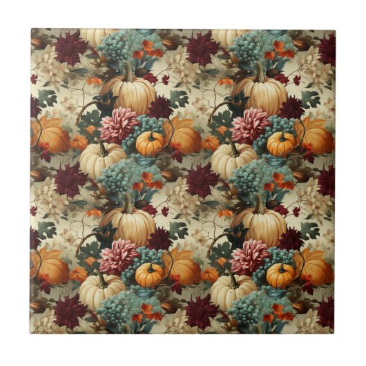 Carreau Floral Thanksgiving Motif Vintage (8) (Devant)