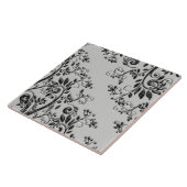 Carreau Floral Tourbillonnant noir incorporé (Côté)