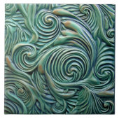 Carreau Floral Victorien Motifs bio verts (Devant)