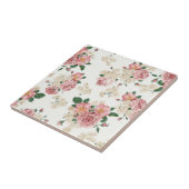 Carreau Floral vintage sur blanc (Côté)