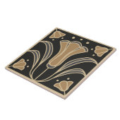 Carreau Flore Art Déco. Fleurs bleues 2  (Côté)