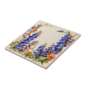 Carreau Flore de Delphinium Bleu (Côté)
