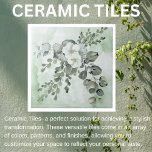 Carreau Flore élégant avec verdure<br><div class="desc">Fleurs et verdure élégantes sur les tons verts de l'aquarelle. Un design feutré parfait pour les salles d'entrée, les restaurants et les salons. Nous avons aussi des tuiles avec seulement les effets d'aquarelle pour mélanger et assortir. Ajoute une touche particulièrement audacieuse à votre belle décoration d'intérieur. Nous disposons d'une grande...</div>