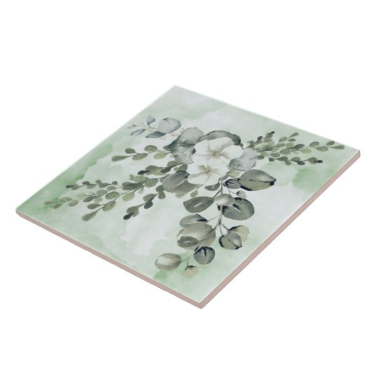 Carreau Flore élégant avec verdure (Côté)