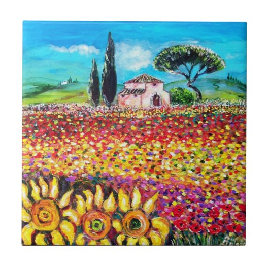 Carreau FLORE EN TOSCANE/ Champs, Pépites et tournesols (Devant)