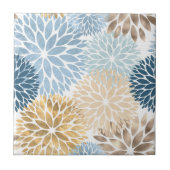 Carreau Flore moderne Blue Gold Dahlia (Devant)