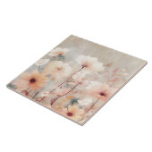 Carreau Flore Pêche Fleurs Beige Design 328 (Côté)