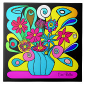 Carreau Flore psychédélique brillante (Devant)