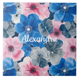 Carreau Flore rose chic