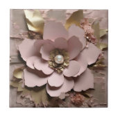 Carreau Flore Rose poussiéreux - Carrelage en céramique (Devant)