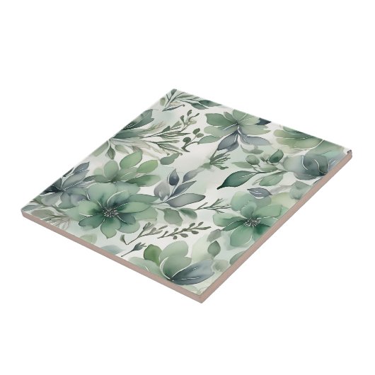 Carreau Flore verte sans joint (Côté)