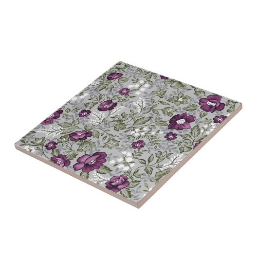 Carreau Flore violette profonde (Côté)