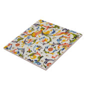 CARREAU FLORENTINE RENAISSANCE JAUNE FLORAL TOURBILLON,FLE (Côté)