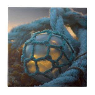 Carreau Flotteur de pêche en verre, Coucher de soleil, Ala