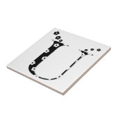 Carreau flower Patterned Letter U Tile (Côté)