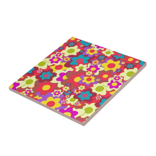 Carreau Flower Power 60s hippy (Côté)