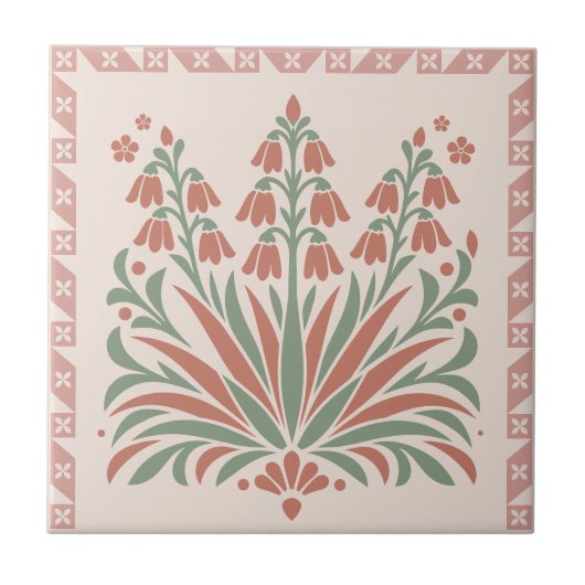 Carreau Flowering Yucca - Southwest Folk Pattern (Devant)