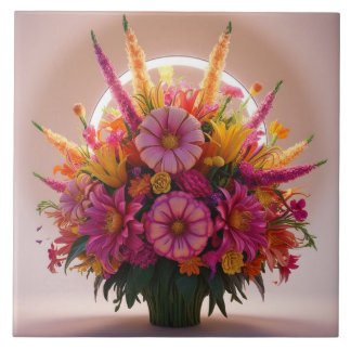 Carreau Flowers bouquet Ceramic tile