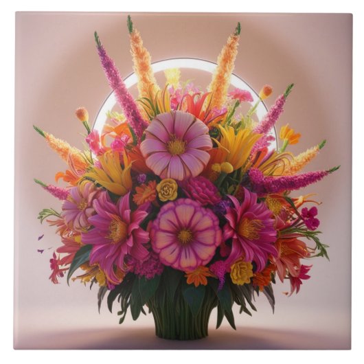 Carreau Flowers bouquet Ceramic tile (Devant)