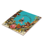 CARREAU FLOWERS ,HONEY BEE IN BLUE SKY FLORAL BEEKEEPING (Côté)