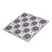 Carreau Fluffy Long cheveux gris et blanc Tuxedo Chat (Côté)