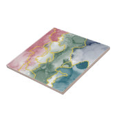 Carreau Fluide d'encre alcoolique multicolore Geode Agate (Côté)