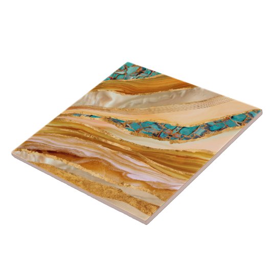 Carreau Flux Abstrait de marbre chaud (Côté)