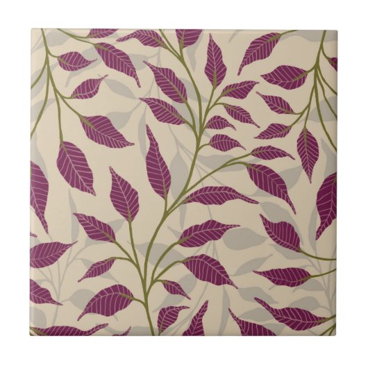 Carreau Flux de Feuilles dansants Délicat Vert Foliage HD (Devant)