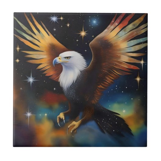 Carreau Flying Eagle Colorful Cosmic Art, (Devant)