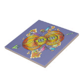 Carreau Flying infinity tile.psychedelic butterfly. (Côté)