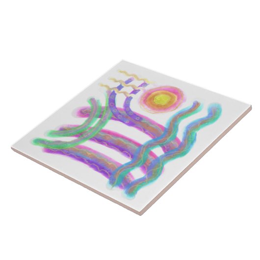 Carreau Flying Sun Abstrait Art (Côté)