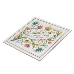 Carreau Foi Espoir Amour floral