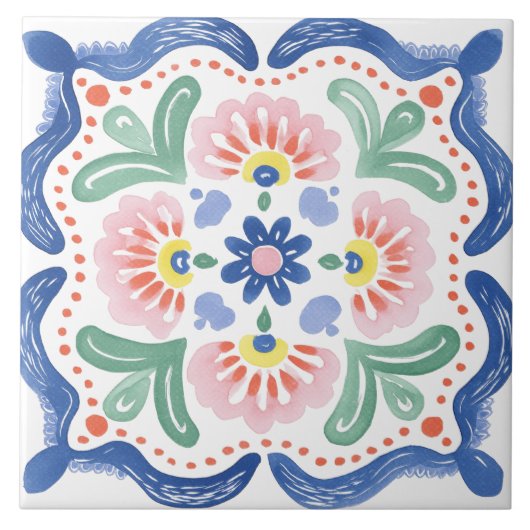 Carreau Folk Garden Watercolor (Devant)