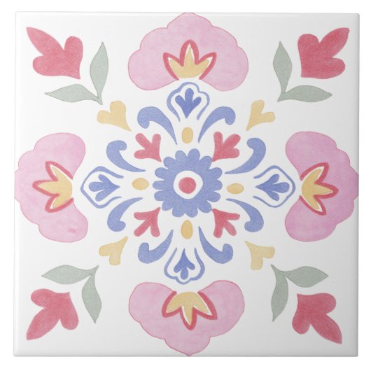 Carreau Folk Garden Watercolor (Devant)