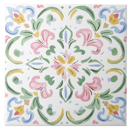 Carreau Folk Garden Watercolor (Devant)