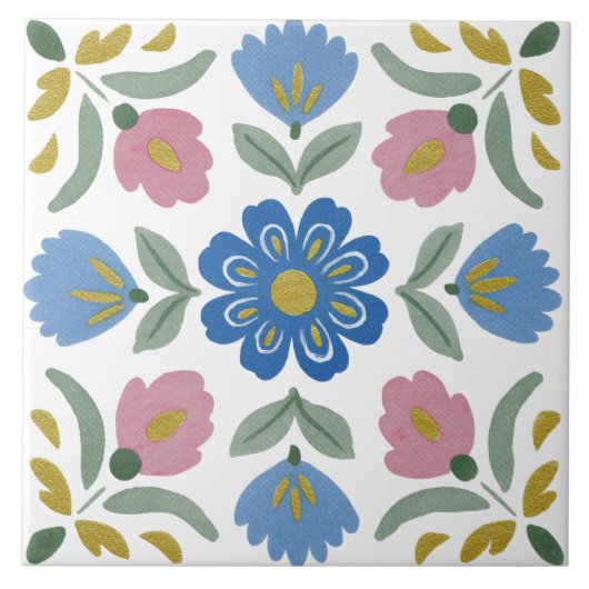 Carreau Folk Garden Watercolor (Devant)