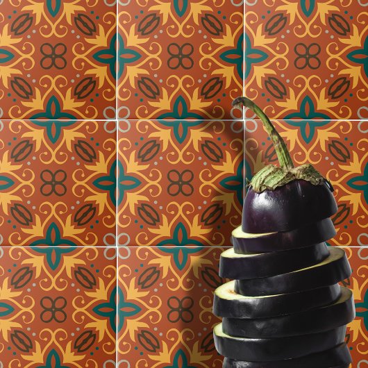 Carreau Folklore Motif de mosaïque ethnique aux couleurs d