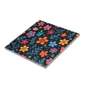 Carreau Fond de bouton floral coloré (Côté)