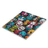 Carreau Fond de chiens de couleur (Côté)