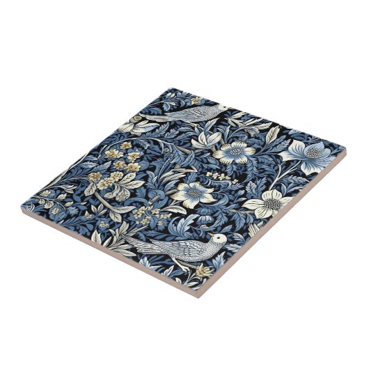 Carreau Fond d'écran Motif William Morris Blue Foliage (Côté)