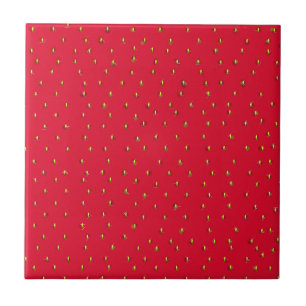 Carreau Fond rouge de fraise drôle
