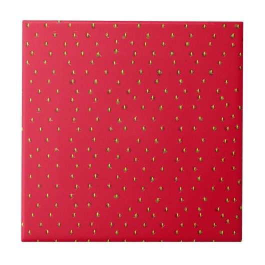Carreau Fond rouge de fraise drôle (Devant)