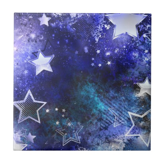 Carreau Fond spatial avec étoiles (Devant)