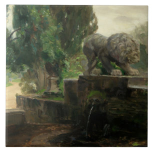 Carreau Fontaine du Lion à Rome (par H.A. Brendekilde)