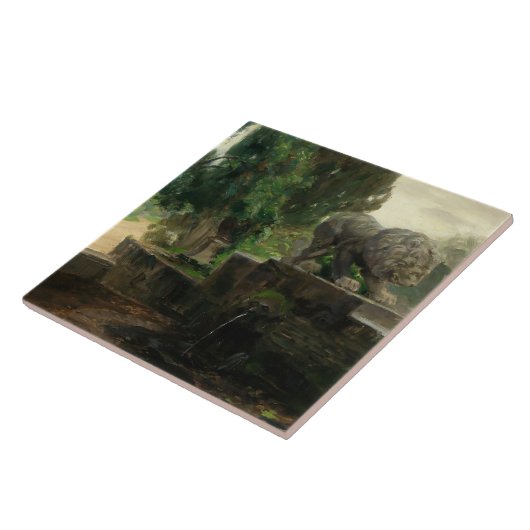 Carreau Fontaine du Lion à Rome (par H.A. Brendekilde) (Côté)