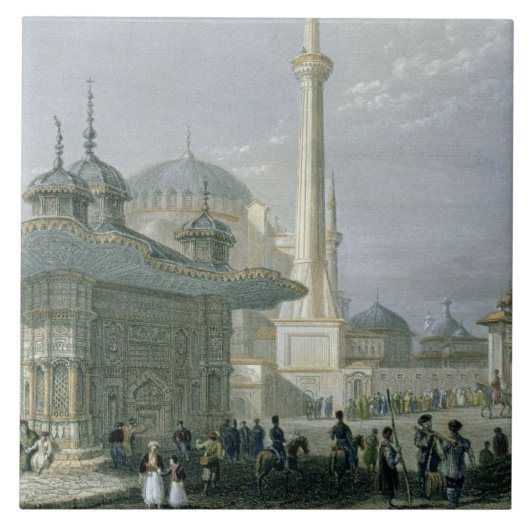 Carreau Fontaine et carré de St Sophia, Istanbul, engra (Devant)